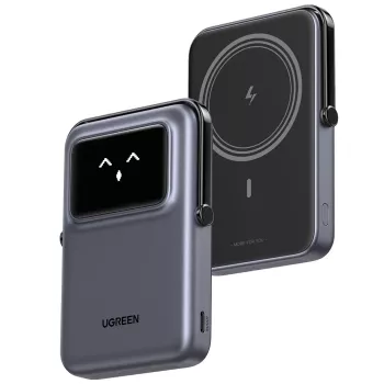 Powerbank UGREEN UNO 10000 mAh, draadloos laden, zwart