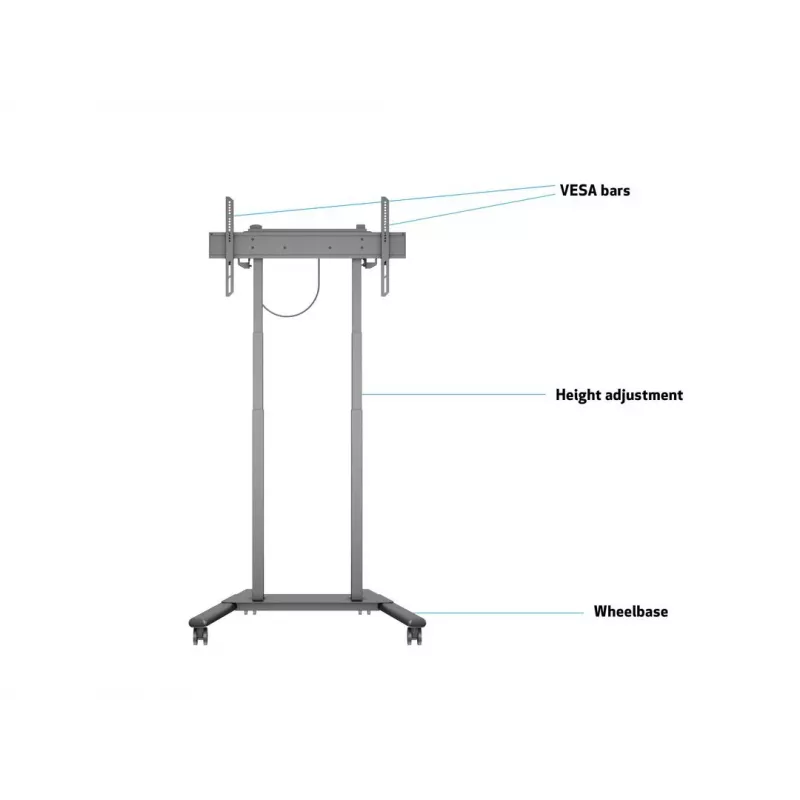 Multibrackets M gemotoriseerde vloerstandaard 60kg zwart max. gewicht 60kg min. beeldscherm 94cm max. beeldscherm 2,29m