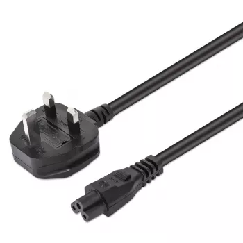Manhattan netkabel, UK 3-polige stekker naar C5-bus (klaverblad/driehoekig), 1,8 m, 16 A, kabel, levenslange garantie