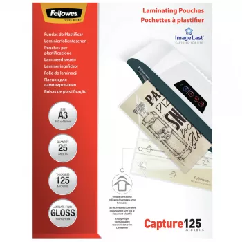 Fellowes ImageLast A3 125 micron lamineerhoezen - 25-pack, glanzend, transparant, A3, 0,125 mm, 436 mm, 310 mm