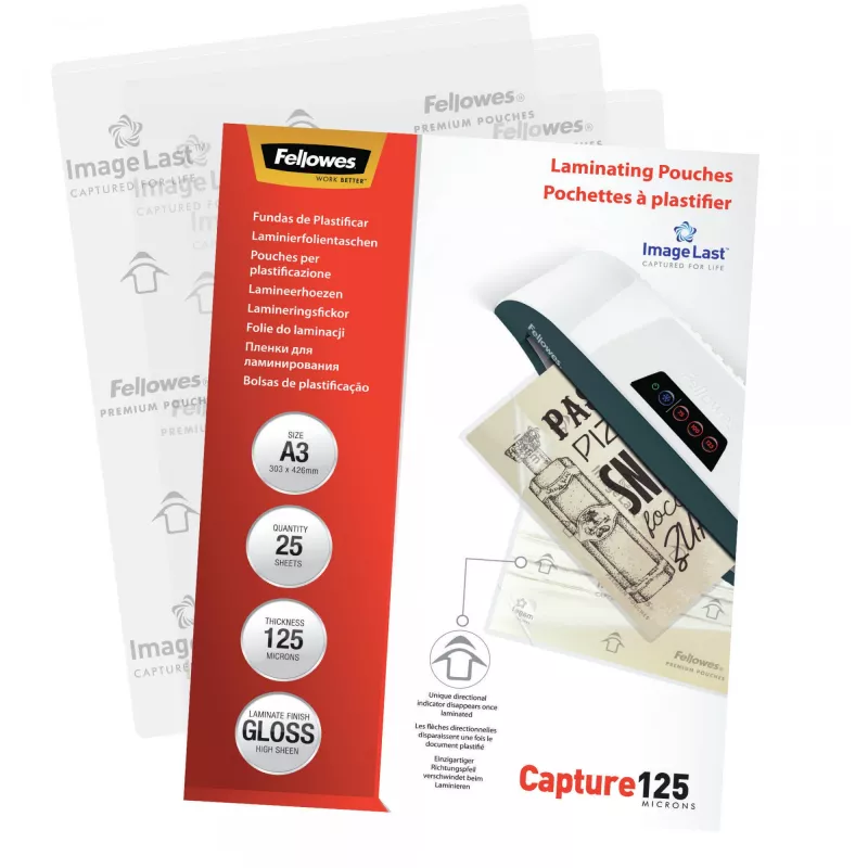Fellowes ImageLast A3 125 micron lamineerhoezen - 25-pack, glanzend, transparant, A3, 0,125 mm, 436 mm, 310 mm