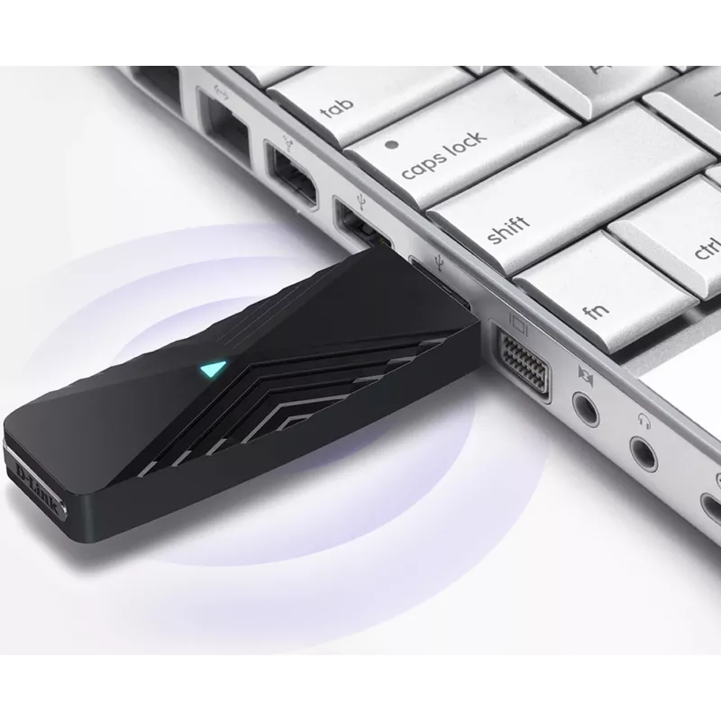 D-Link AX1800 Wi-Fi USB-adapter, draadloos, USB, WLAN, Wi-Fi 6 (802.11ax), 1800 Mbit/s, zwart