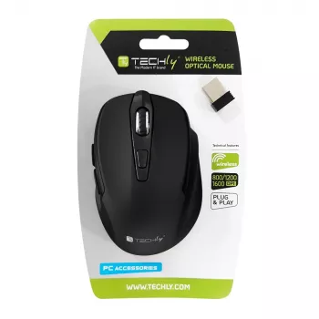 Techly IM 102-WBK muis office rechtshandig RF draadloos optisch 1600 DPI
