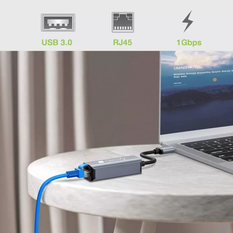 Techly IDATA USB-ETGIGA-AA laptop-dockingstation/poortreplicator bedraad USB 3.2 Gen 1 (3.1 Gen 1) Type-A zwart, zilver
