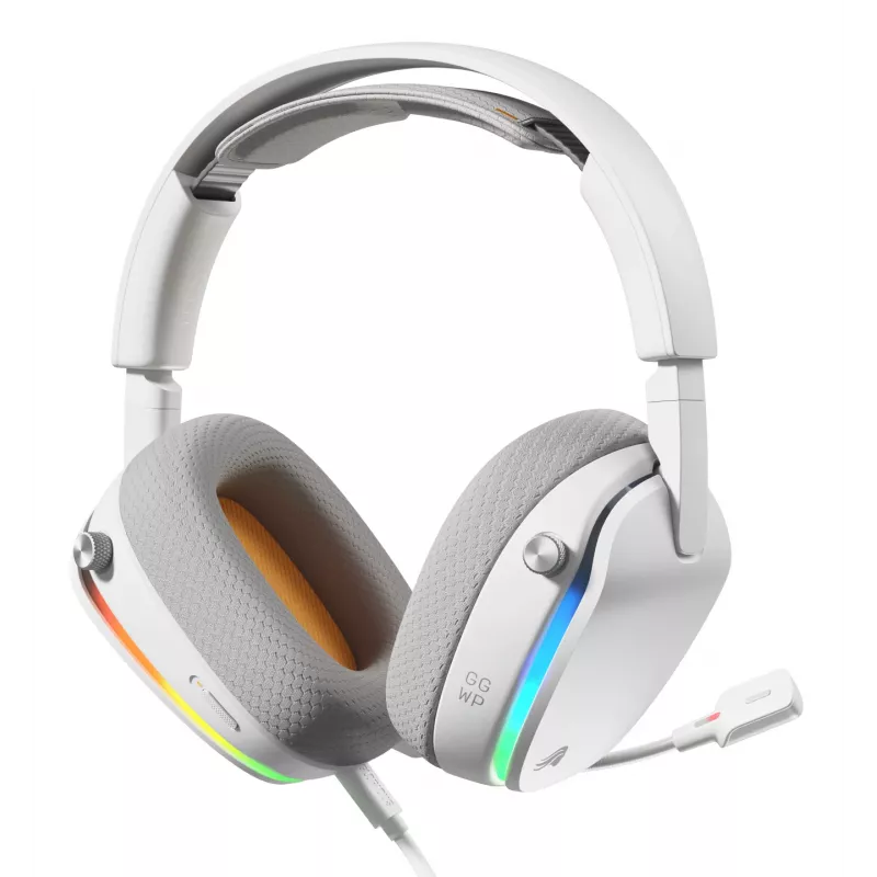 Glorious Gaming Glorious GHS Eternal RGB - stereo RGB gaming headset voor pc, PS5, PS4, Switch - individueel afgestemde hoekige drivers, verstelbare, kristalheldere afneembare microfoon, USB-C - duurzaam, comfort voor de hele dag en nacht - wit