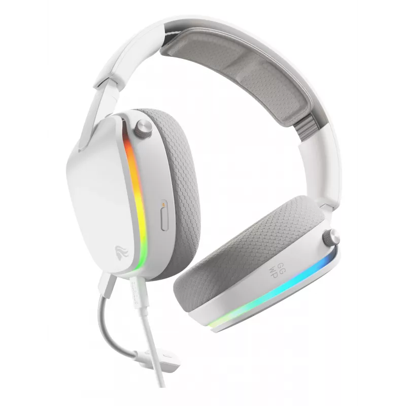 Glorious Gaming Glorious GHS Eternal RGB - stereo RGB gaming headset voor pc, PS5, PS4, Switch - individueel afgestemde hoekige drivers, verstelbare, kristalheldere afneembare microfoon, USB-C - duurzaam, comfort voor de hele dag en nacht - wit