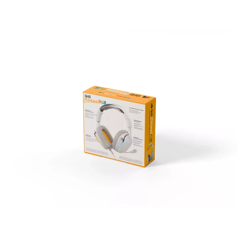 Glorious Gaming Glorious GHS Eternal RGB - stereo RGB gaming headset voor pc, PS5, PS4, Switch - individueel afgestemde hoekige drivers, verstelbare, kristalheldere afneembare microfoon, USB-C - duurzaam, comfort voor de hele dag en nacht - wit
