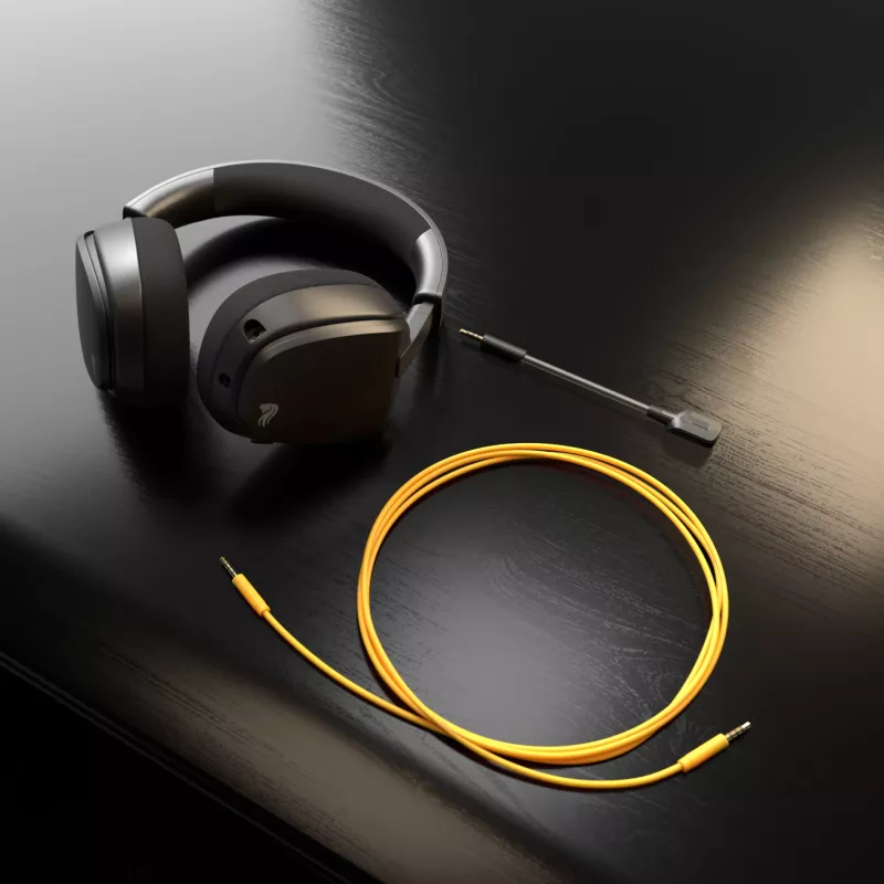 Glorious Gaming Glorious GHS Eternal - stereo gaming headset voor pc, PS5, PS4, Xbox, Switch - speciaal afgestemde hoekige drivers, verstelbare, kristalheldere, afneembare microfoon, 3,5 mm - robuust, comfort de hele dag en nacht - zwart