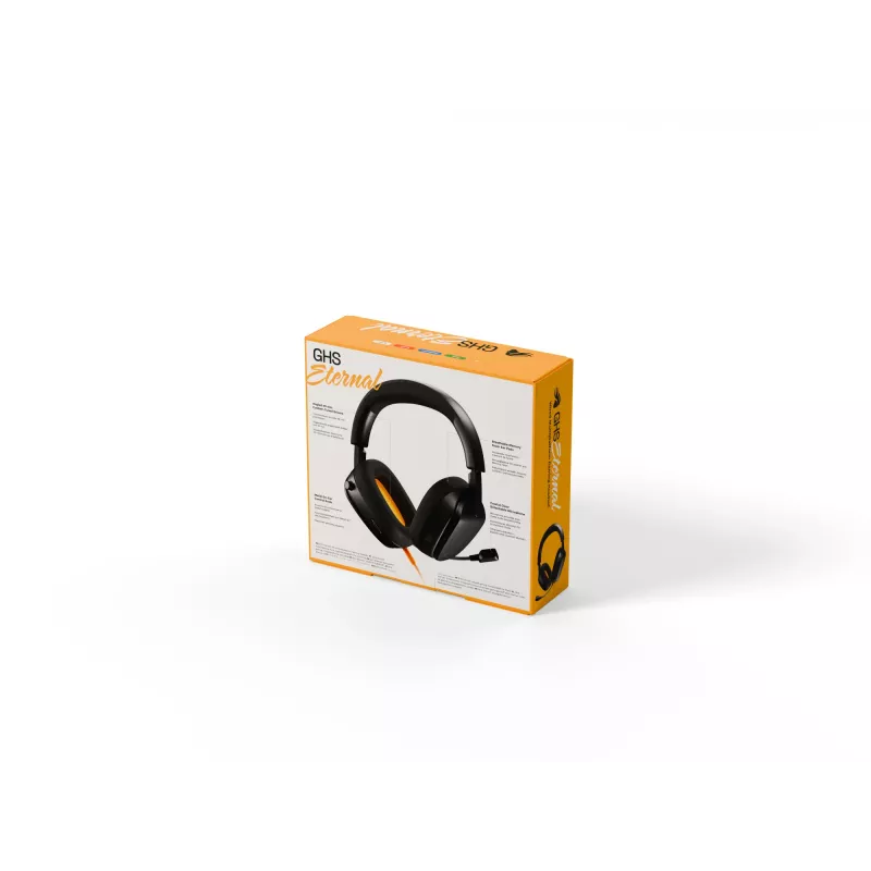 Glorious Gaming Glorious GHS Eternal - stereo gaming headset voor pc, PS5, PS4, Xbox, Switch - speciaal afgestemde hoekige drivers, verstelbare, kristalheldere, afneembare microfoon, 3,5 mm - robuust, comfort de hele dag en nacht - zwart