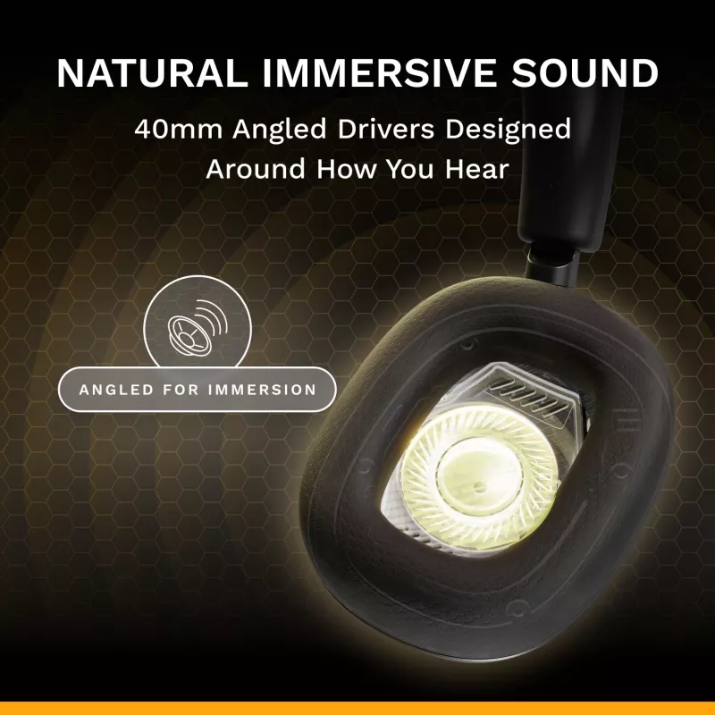 Glorious Gaming Glorious GHS Eternal - stereo gaming headset voor pc, PS5, PS4, Xbox, Switch - speciaal afgestemde hoekige drivers, verstelbare, kristalheldere, afneembare microfoon, 3,5 mm - robuust, comfort de hele dag en nacht - zwart