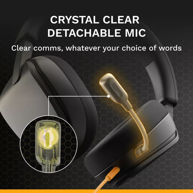 Glorious Gaming Glorious GHS Eternal - stereo gaming headset voor pc, PS5, PS4, Xbox, Switch - speciaal afgestemde hoekige drivers, verstelbare, kristalheldere, afneembare microfoon, 3,5 mm - robuust, comfort de hele dag en nacht - zwart