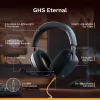 Glorious Gaming Glorious GHS Eternal - stereo gaming headset voor pc, PS5, PS4, Xbox, Switch - speciaal afgestemde hoekige drivers, verstelbare, kristalheldere, afneembare microfoon, 3,5 mm - robuust, comfort de hele dag en nacht - zwart