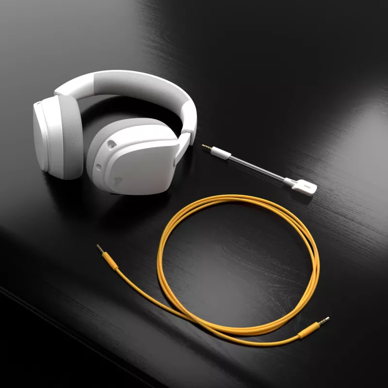 Glorious Gaming Glorious GHS Eternal - stereo gaming headset voor pc, PS5, PS4, Xbox, Switch - speciaal afgestemde hoekige drivers, verstelbare, kristalheldere, afneembare microfoon, 3,5 mm - duurzaam, comfort de hele dag en nacht - wit