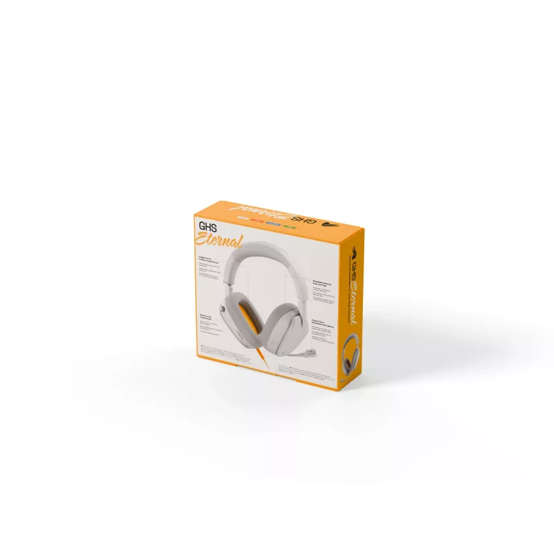 Glorious Gaming Glorious GHS Eternal - stereo gaming headset voor pc, PS5, PS4, Xbox, Switch - speciaal afgestemde hoekige drivers, verstelbare, kristalheldere, afneembare microfoon, 3,5 mm - duurzaam, comfort de hele dag en nacht - wit