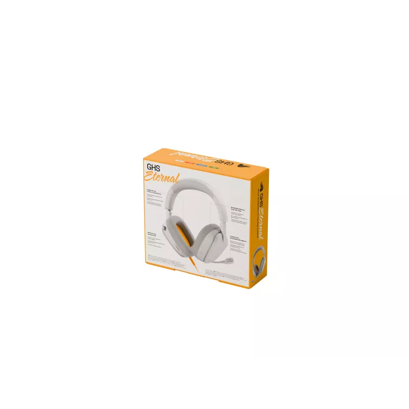 Glorious Gaming Glorious GHS Eternal - stereo gaming headset voor pc, PS5, PS4, Xbox, Switch - speciaal afgestemde hoekige drivers, verstelbare, kristalheldere, afneembare microfoon, 3,5 mm - duurzaam, comfort de hele dag en nacht - wit
