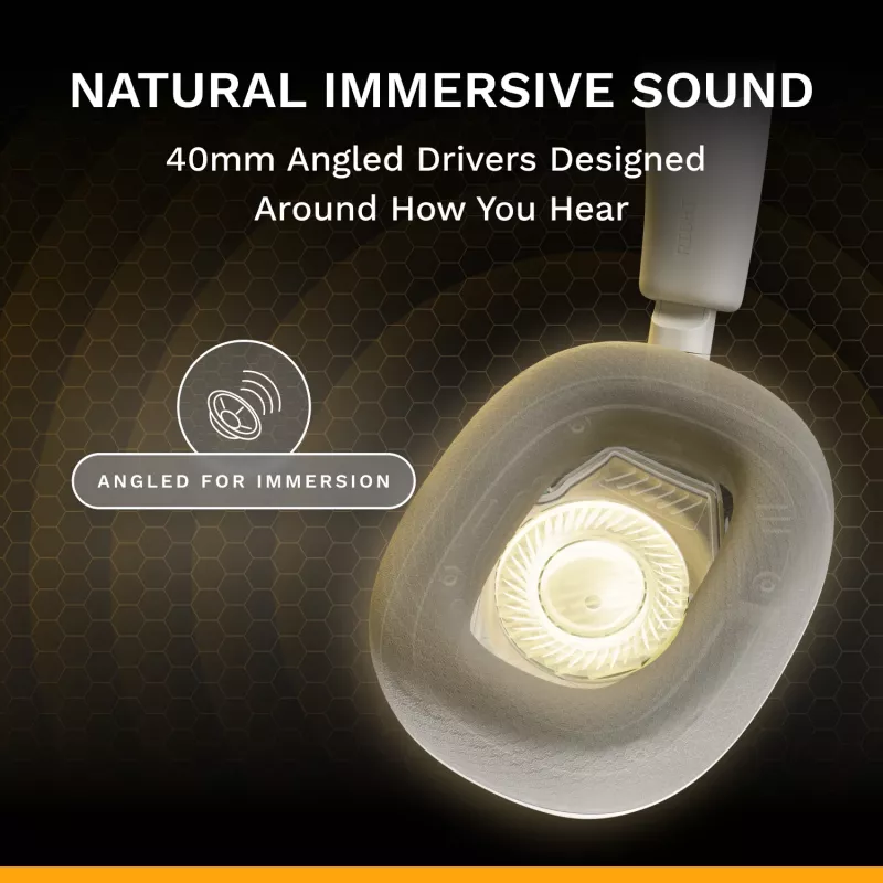 Glorious Gaming Glorious GHS Eternal - stereo gaming headset voor pc, PS5, PS4, Xbox, Switch - speciaal afgestemde hoekige drivers, verstelbare, kristalheldere, afneembare microfoon, 3,5 mm - duurzaam, comfort de hele dag en nacht - wit