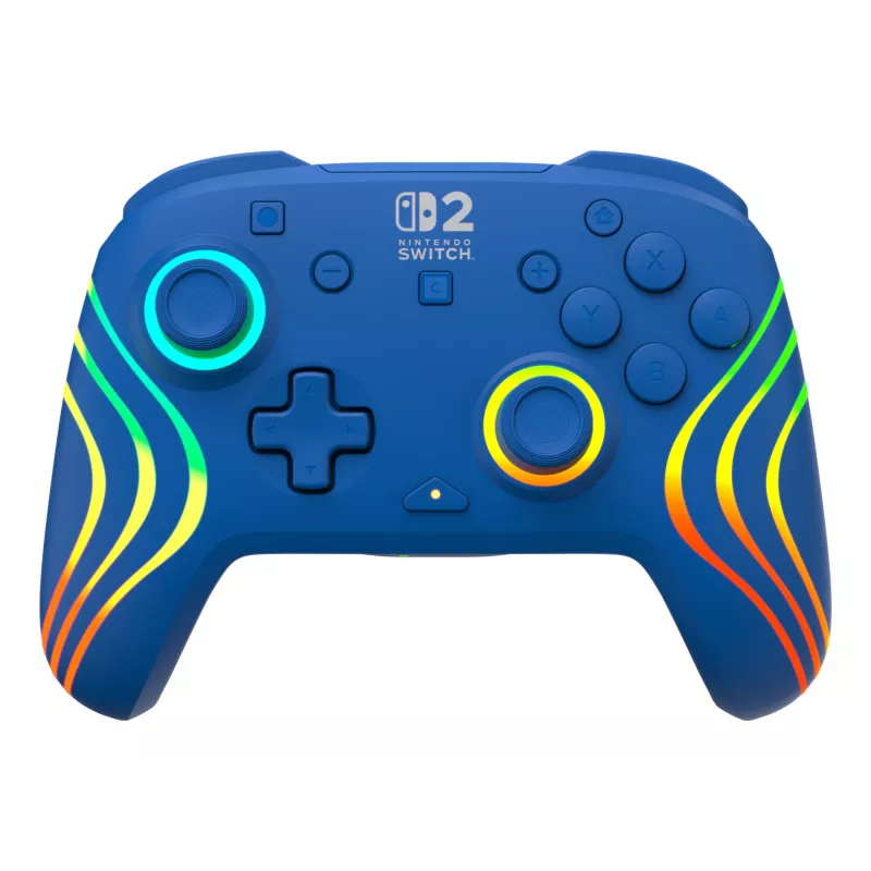 Bedrade & draadloze gamepad Turtle Beach Afterglow Wave Blue voor Nintendo Switch 2 – Bluetooth/USB-C, RGB, ingebouwde accu van 20 uur, 3 m kabel