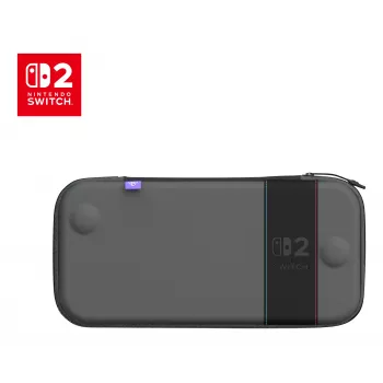 Travel case Turtle Beach PlayTrek slanke case voor Nintendo Switch 2 — antraciet zwart, 290×58×145 mm