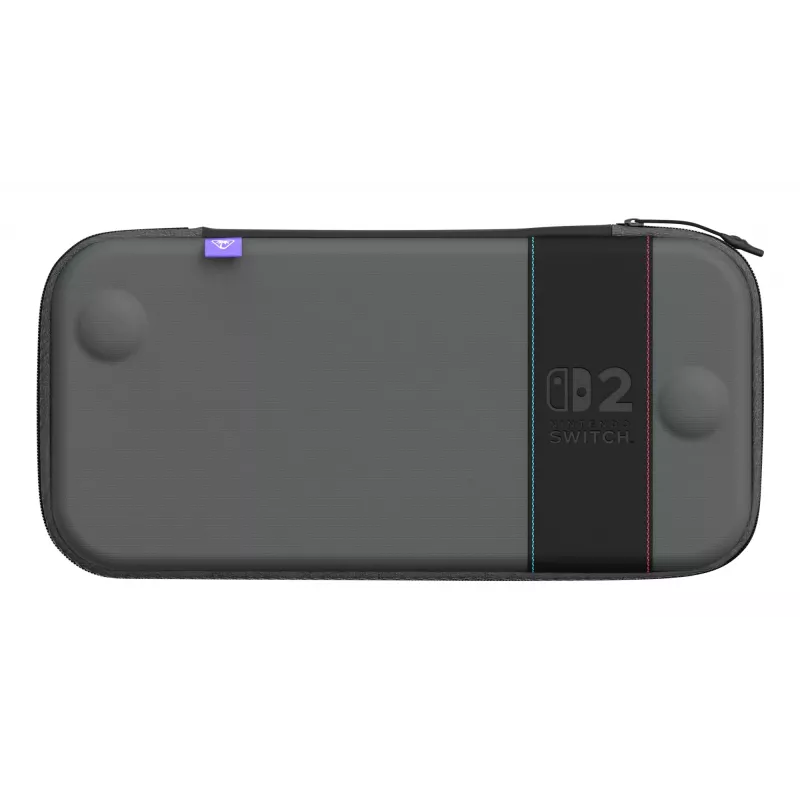 Travel case Turtle Beach PlayTrek slanke case voor Nintendo Switch 2 — antraciet zwart, 290×58×145 mm