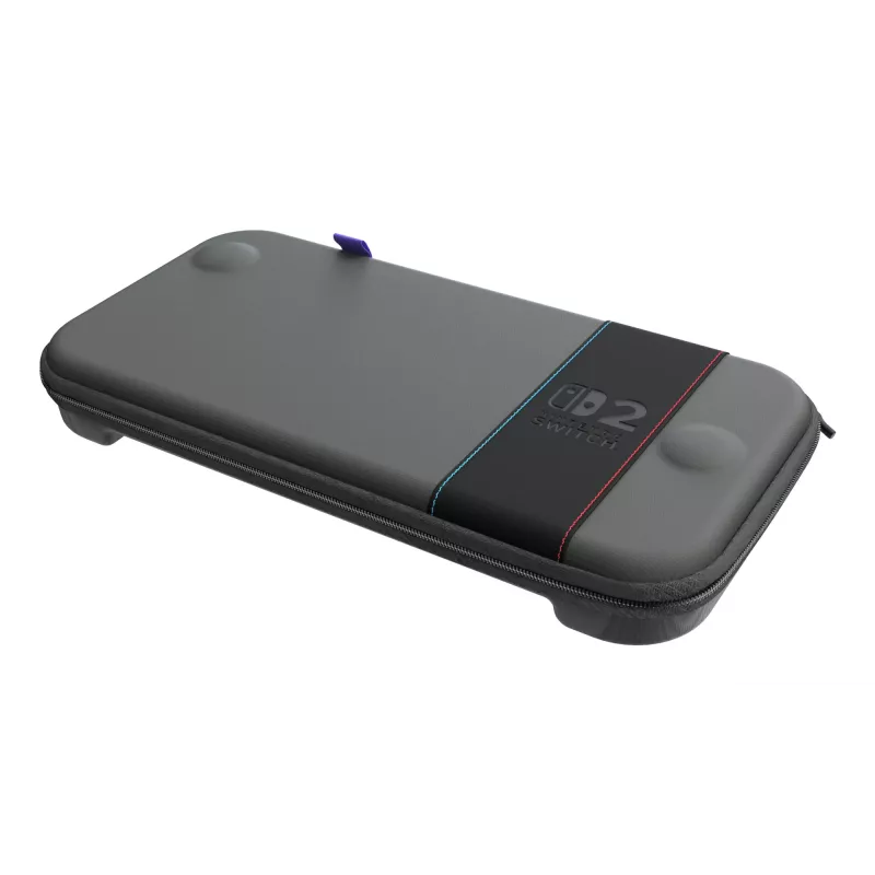 Travel case Turtle Beach PlayTrek slanke case voor Nintendo Switch 2 — antraciet zwart, 290×58×145 mm