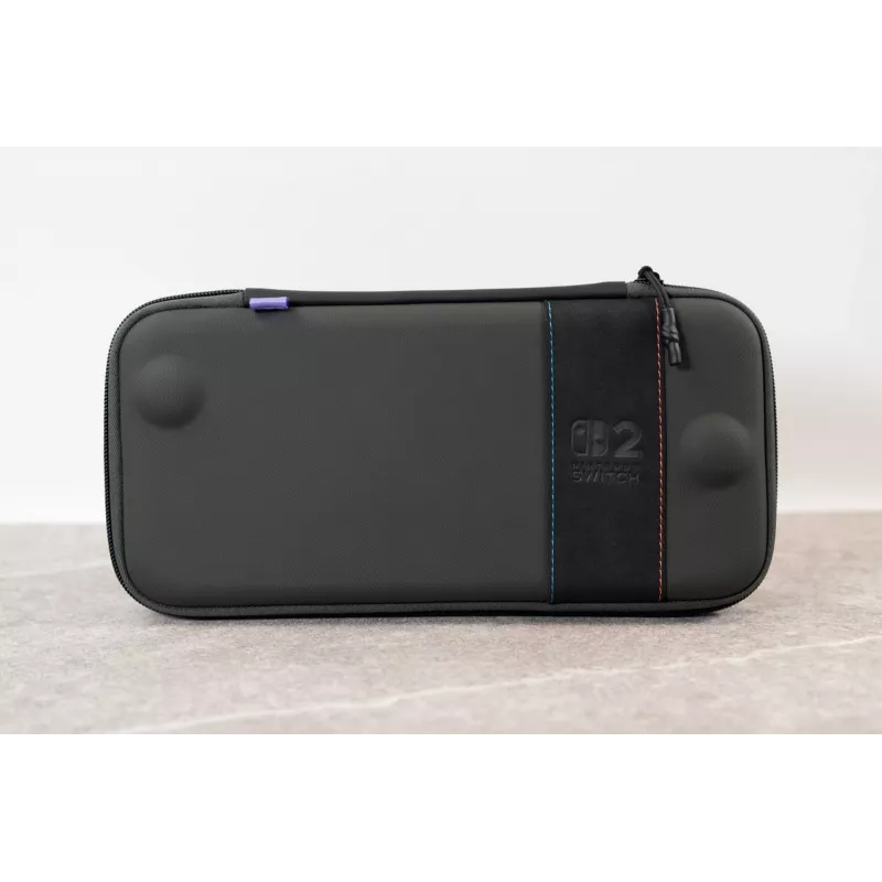 Travel case Turtle Beach PlayTrek slanke case voor Nintendo Switch 2 — antraciet zwart, 290×58×145 mm