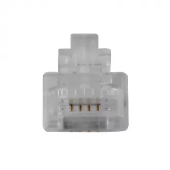 ACT RJ11 (6P/4C) modulaire stekker voor ronde kabel met massieve aders