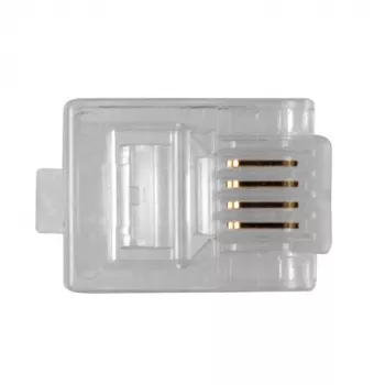 ACT RJ11 (6P/4C) modulaire stekker voor ronde kabel met massieve aders