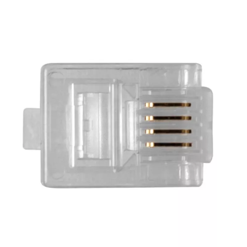 ACT RJ11 (6P/4C) modulaire stekker voor ronde kabel met massieve aders