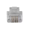 ACT RJ11 (6P/4C) modulaire stekker voor ronde kabel met massieve aders