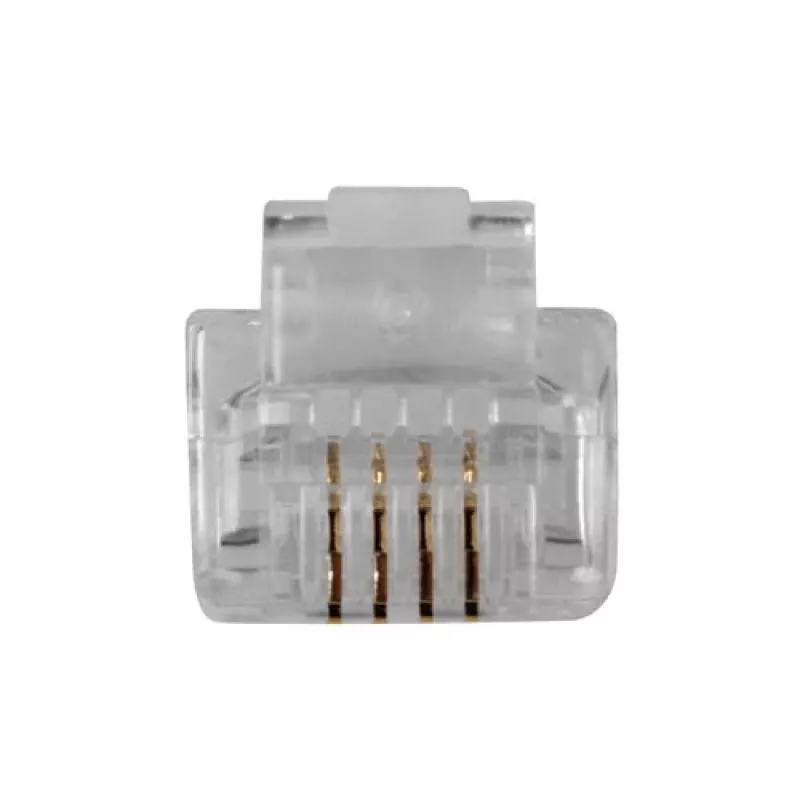 ACT RJ11 (6P/4C) modulaire stekker voor ronde kabel met massieve aders