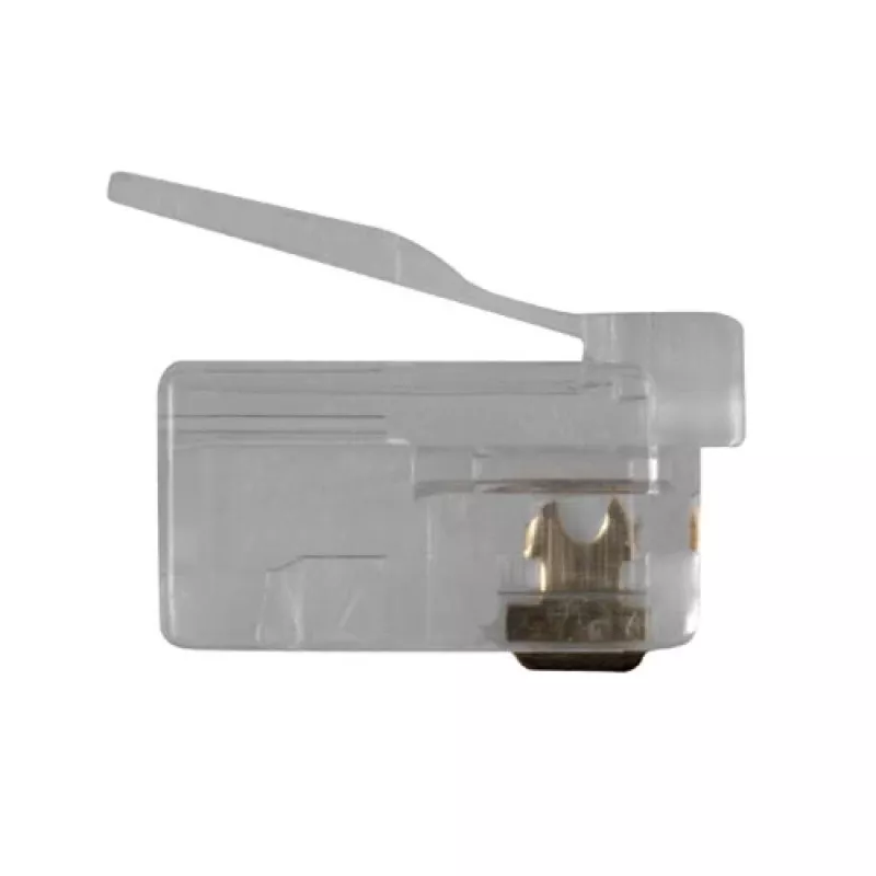 ACT RJ11 (6P/4C) modulaire stekker voor ronde kabel met massieve aders