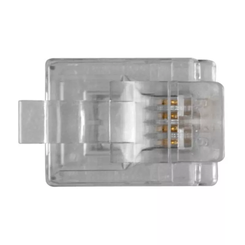 ACT RJ11 (6P/4C) modulaire stekker voor ronde kabel met massieve aders