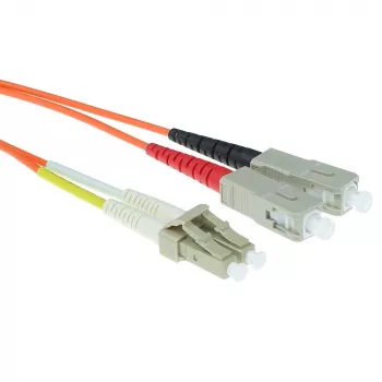 ACT 2 meter LSZH multimode 62,5/125 OM1 glasvezel-patchkabel duplex met LC- en SC-stekkers
