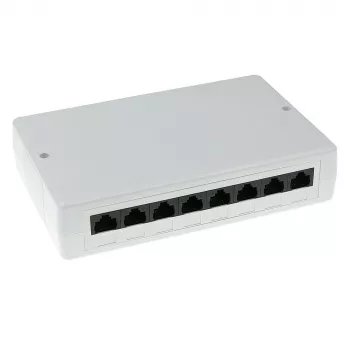 Opbouwdoos ACT FA6000 — ongeïsoleerde 8-poorts CAT6 aansluitdoos
