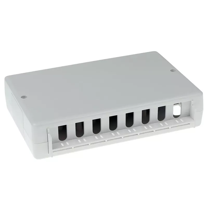 Opbouwdoos ACT FA6000 — ongeïsoleerde 8-poorts CAT6 aansluitdoos