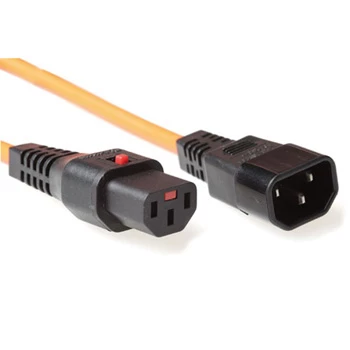 ACT stroomkabel C13 IEC Lock C14 oranje 3 m PC942 230V 10A