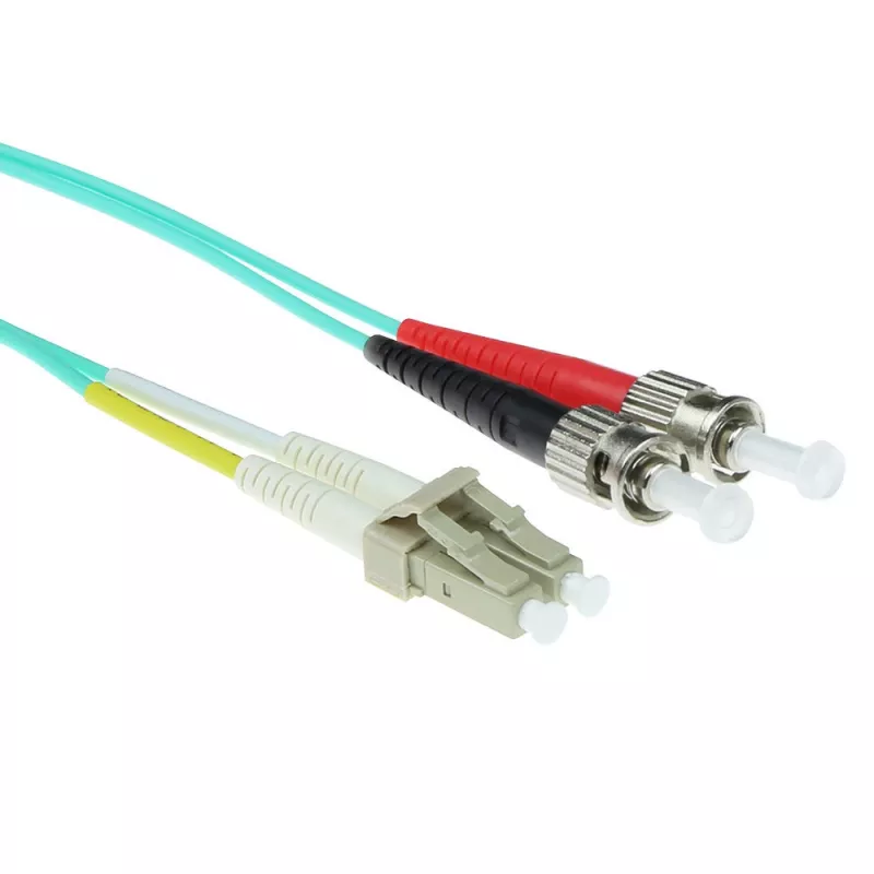 ACT 3 meter LSZH multimode 50/125 OM3 glasvezel-patchkabel duplex met LC- en ST-stekkers