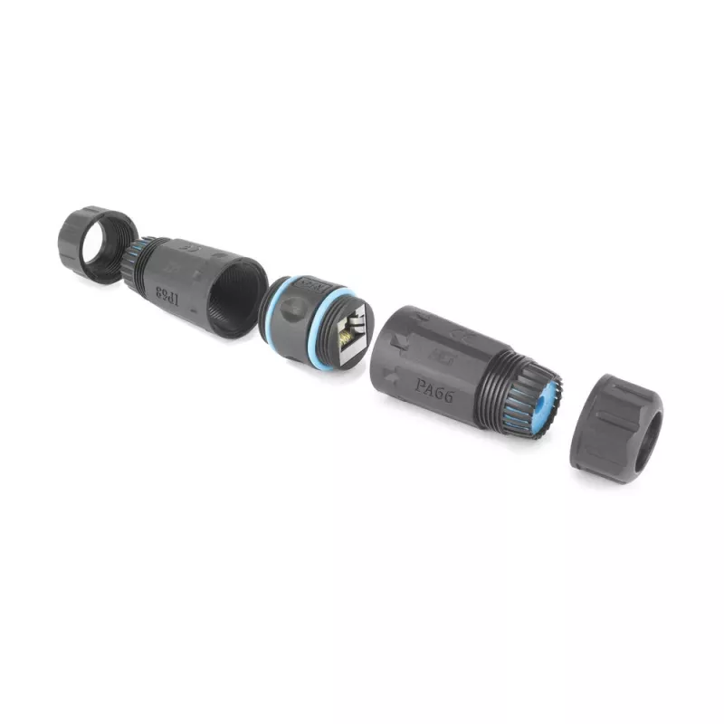 ACT afgeschermde CAT6A outdoor IP68 RJ45-koppeling SD6522, Cat6A afgeschermde Ethernet inline-koppeling