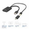ACT HDMI naar USB Type-C bus adapter, 4K@60Hz. Kabellengte: 0,25 m, aansluiting 1: USB Type-C, aansluiting 2: HDMI + USB. Aantal per verpakking: 1 stuk