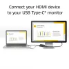 ACT HDMI naar USB Type-C bus adapter, 4K@60Hz. Kabellengte: 0,25 m, aansluiting 1: USB Type-C, aansluiting 2: HDMI + USB. Aantal per verpakking: 1 stuk