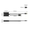 ACT HDMI naar USB Type-C bus adapter, 4K@60Hz. Kabellengte: 0,25 m, aansluiting 1: USB Type-C, aansluiting 2: HDMI + USB. Aantal per verpakking: 1 stuk