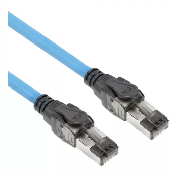 ACT blauw 70 meter S/FTP CAT6A B2ca PoE++ 100W massieve vooraf geassembleerde installatiekabel, RJ45 stekker – stekker