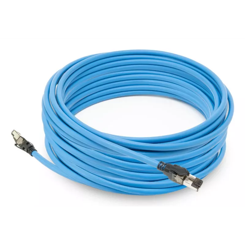 ACT S/FTP Cat6A B2ca PoE++ 100W vorkonfektionierte installatiekabel met RJ45 stekker-stekker, model FB0090, 90 m, massieve ader