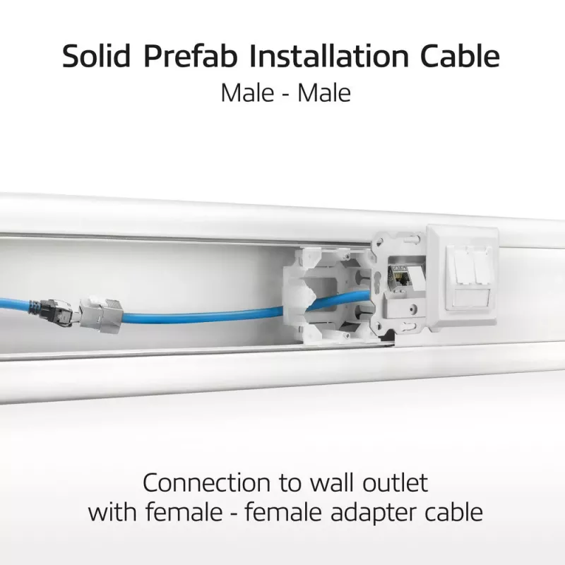 ACT S/FTP Cat6A B2ca PoE++ 100W vorkonfektionierte installatiekabel met RJ45 stekker-stekker, model FB0090, 90 m, massieve ader