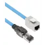 ACT Blauw 30 meter S/FTP CAT6A B2ca PoE++ 100W massieve vorkonfektionierte installatiekabel, RJ45 stekker – bus