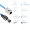 ACT Blauw 45 meter S/FTP CAT6A B2ca PoE++ 100W massieve vorkonfektionierte installatiekabel, RJ45 stekker – bus