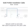 ACT Blauw 45 meter S/FTP CAT6A B2ca PoE++ 100W massieve vorkonfektionierte installatiekabel, RJ45 stekker – bus