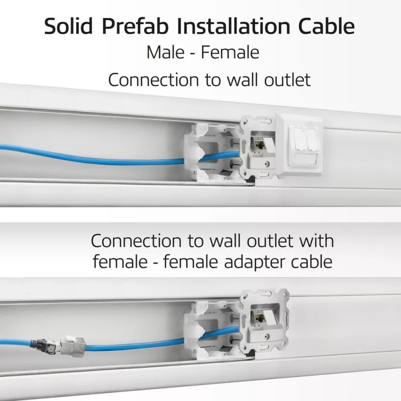 ACT CAT6A S/FTP B2ca PoE++ 100W massieve vorkonfektionierte installatiekabel met RJ45 stekker–bus, 55 m (FB0155)