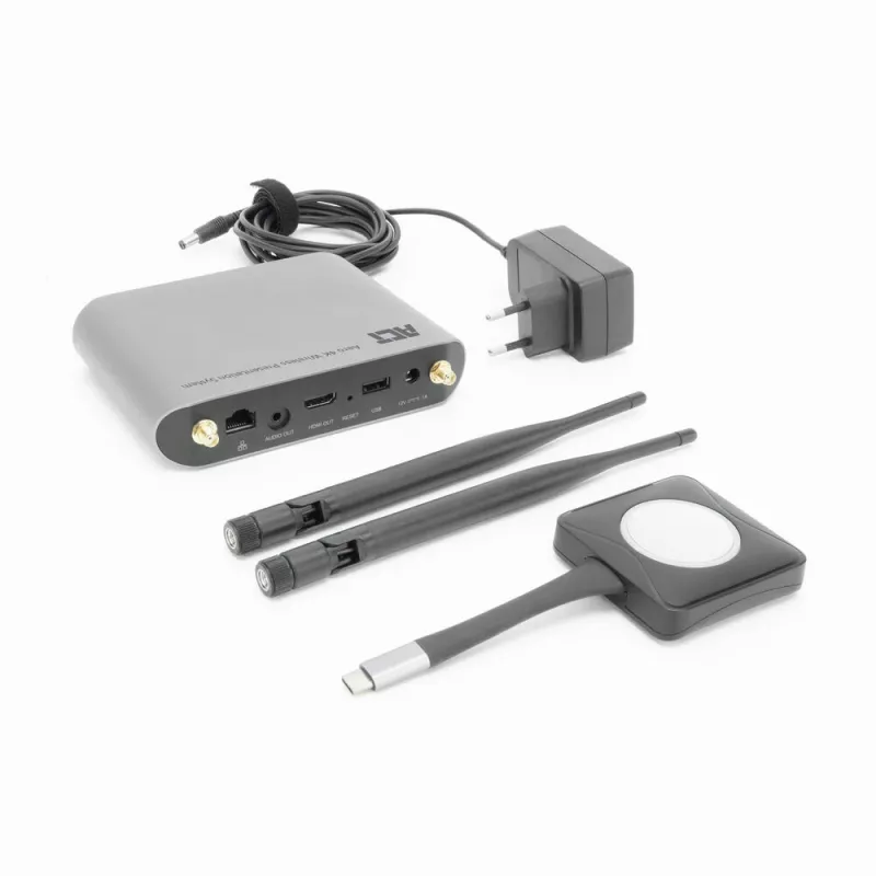 ACT Aero 4K draadloos presentatiesysteem, desktop, zwart, grijs, 3840 x 2160, 2160p, USB Type-C, USB