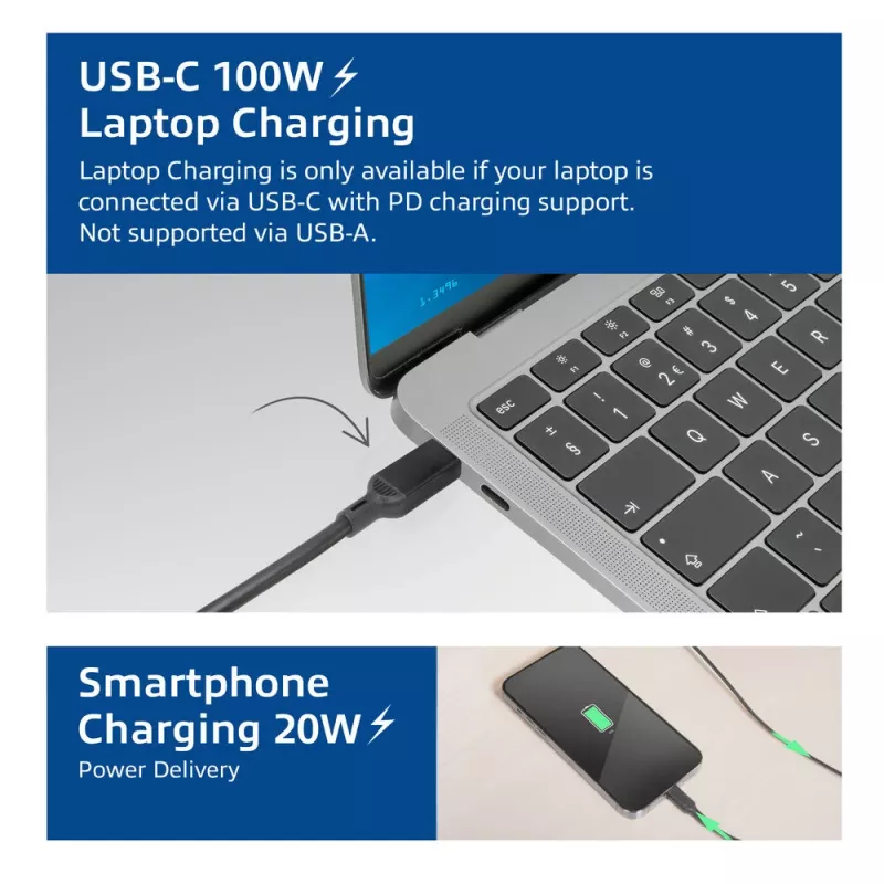ACT universele USB-C dockingstation 4K, voor 3 HDMI/DisplayPort monitoren, DisplayLink